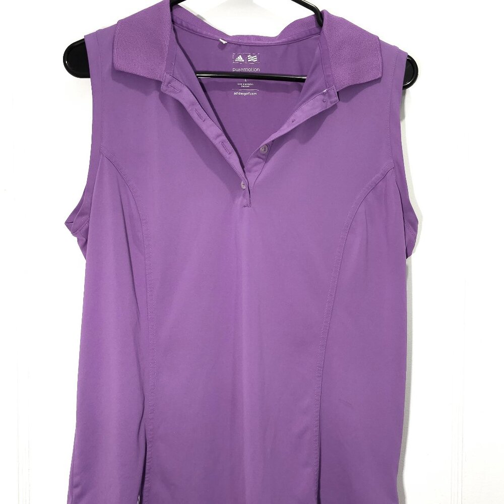 adidas puremotion Women's Golf Top Large Purple Sleeveless